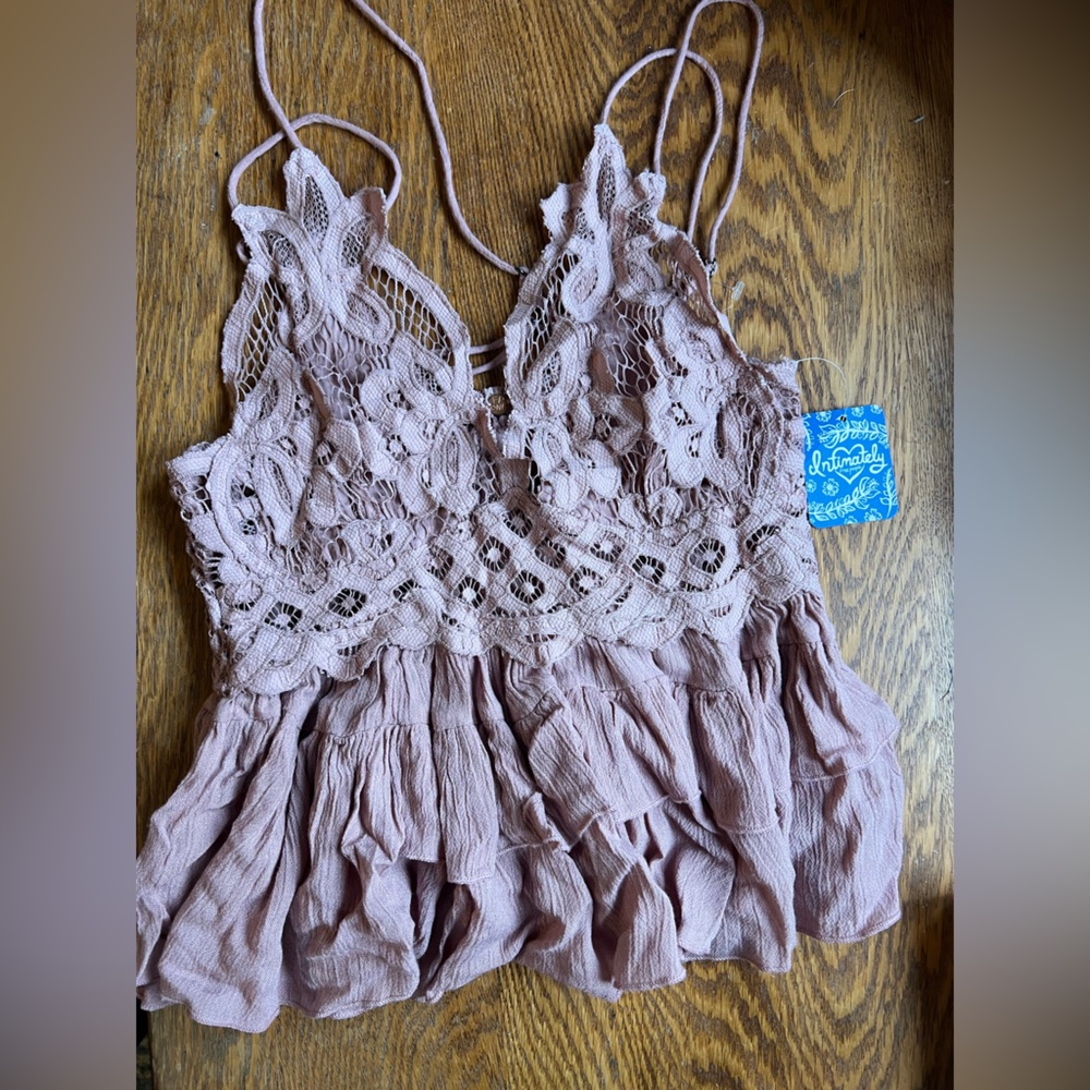 Free people lace peplum top xs